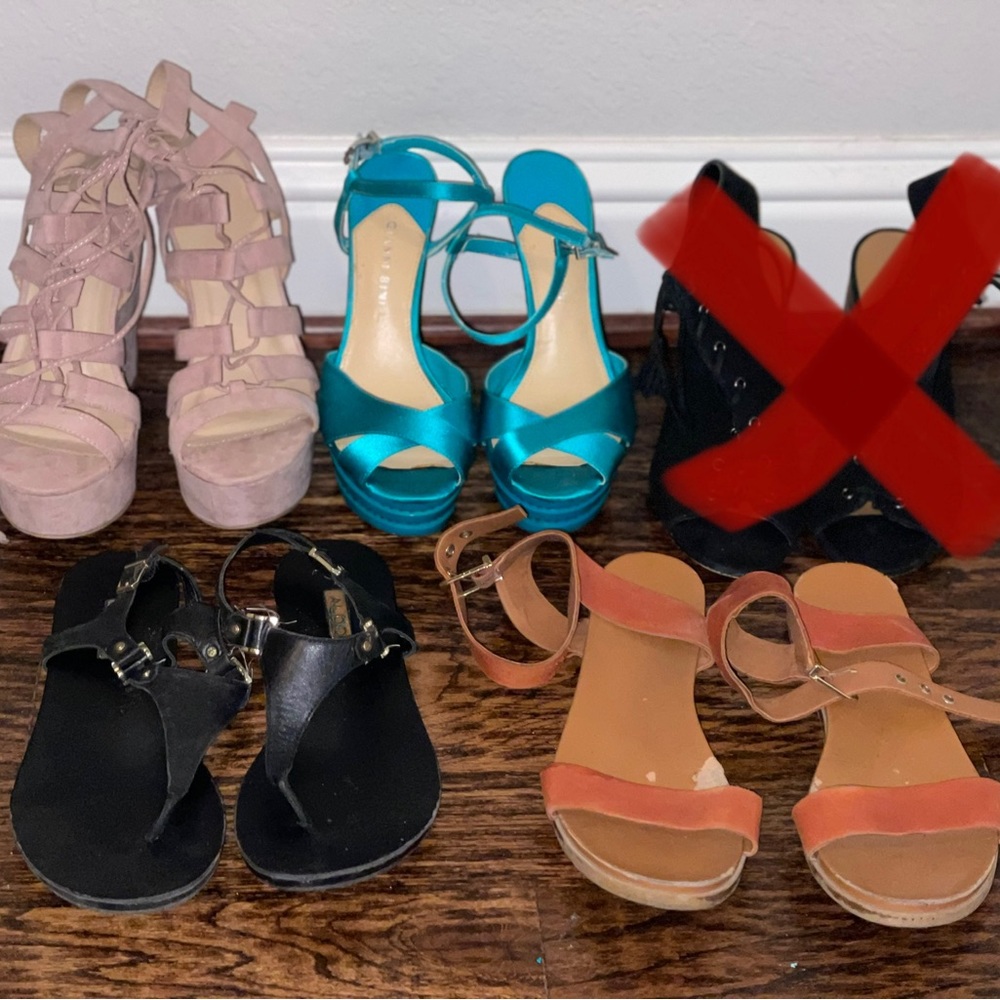 4 pairs of used shoes (Gianni bini, Aldo, and charlotte russe)